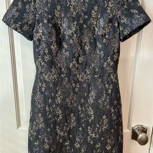 Banana Republic Womens Size 0 Metallic  Tweed Short Sleeve Sheath Dress